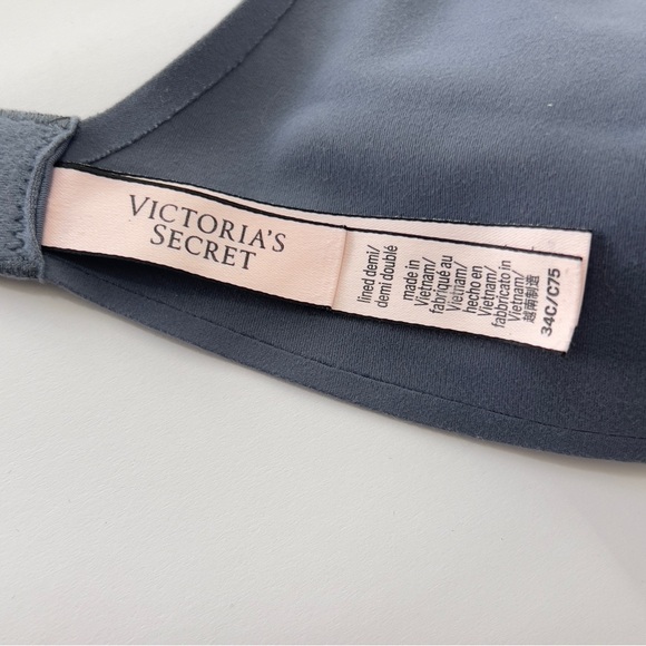 VICTORIA SECRET size 34c Blue Gray Adjustable Strap Hook Closure TcShirt Bra - Picture 5 of 7